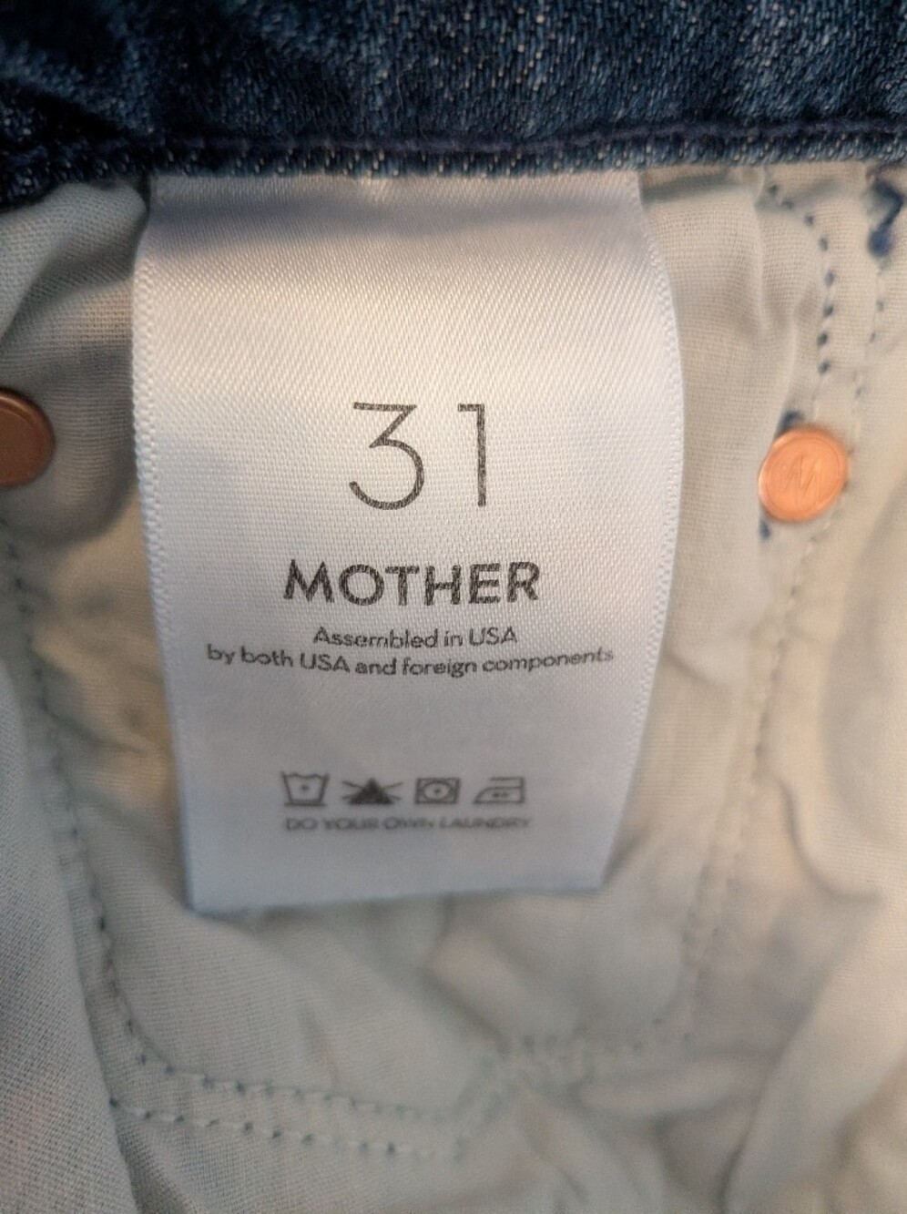 Mother Superior Half Pipe Flood Barrel Leg Jeans Black & Blue Denim Wash Size 31 - Picture 14 of 15